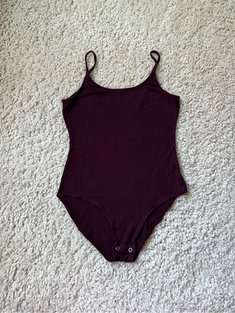 American Eagle Ribbed Spaghetti-Strap One-Piece Bodysuit Soft & Sexy